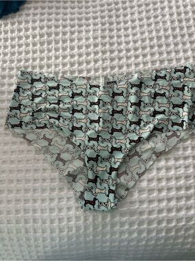 💕 NWOT Sz XL PINK Victoria's Secret Mint Cheeky Underwear with Dachshund Print 💕